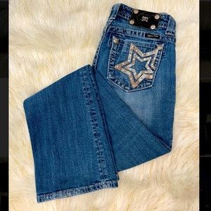 Miss Me Cowhide Rhinestone Star Pocket Jeans